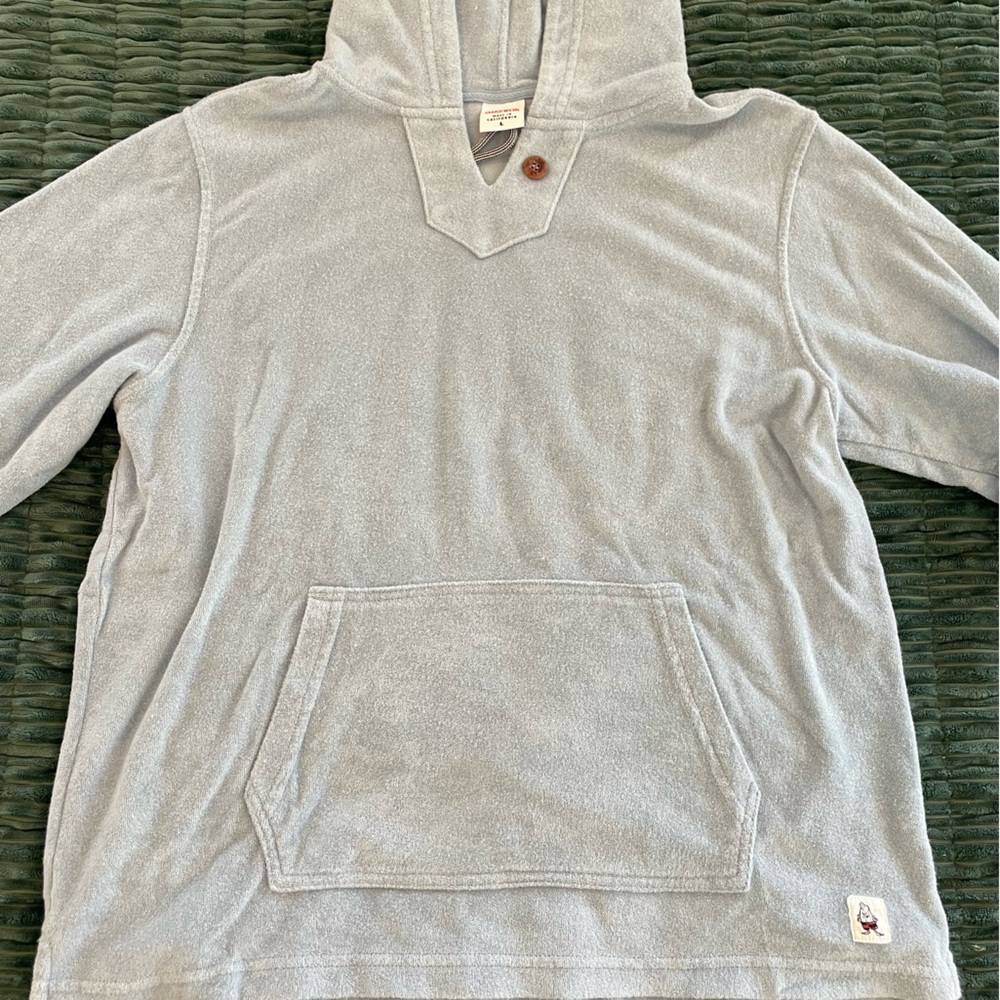 Birdwell Men's Light Blue Terri Baja Hoodie. Men’s Large. Made in USA/Cali